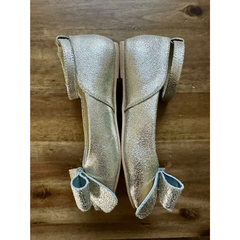 Joyfolie Gold Metallic Lyra Mary Jane Bow Dress Shoes Flats Headband Preppy 12